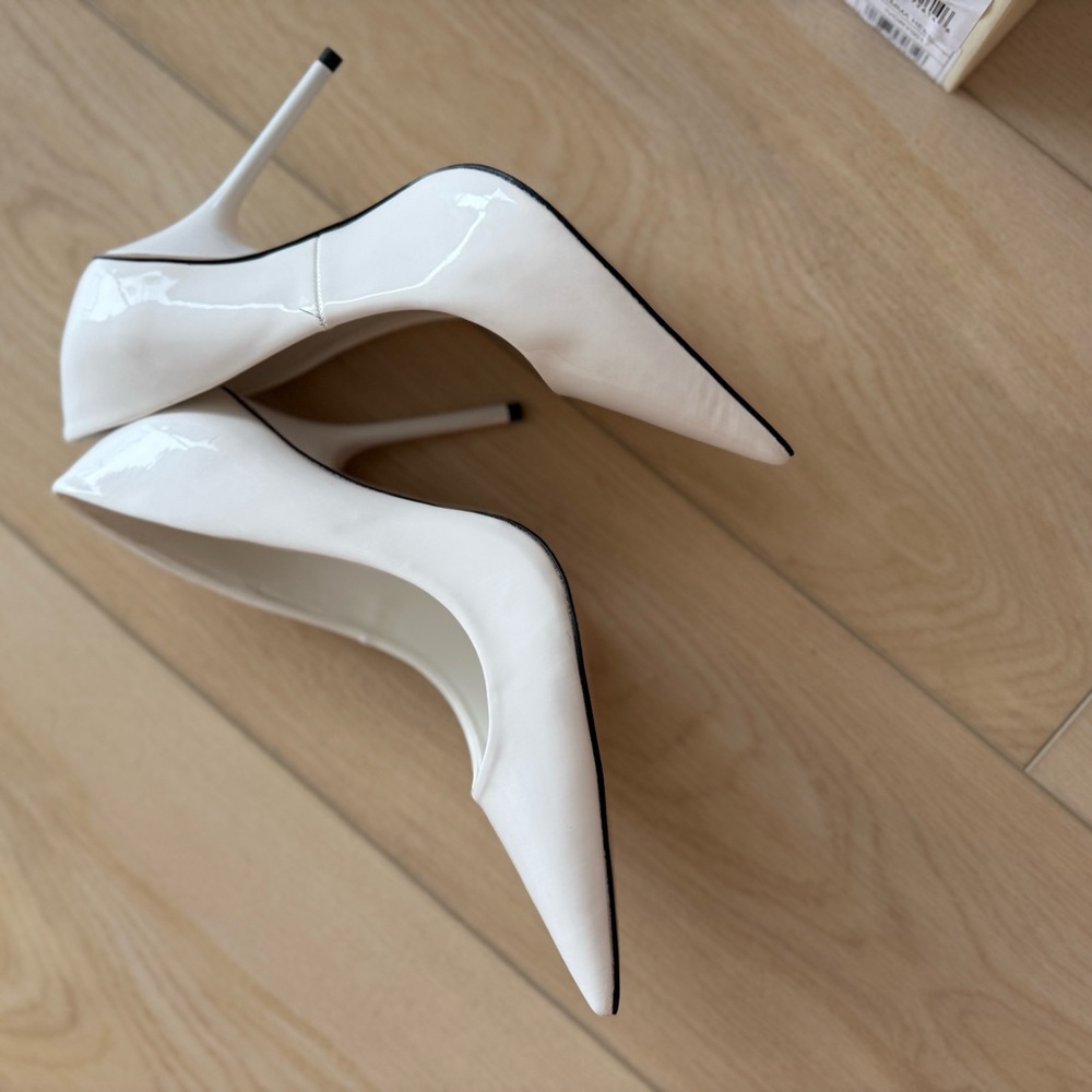 Good American Glossy White Heels